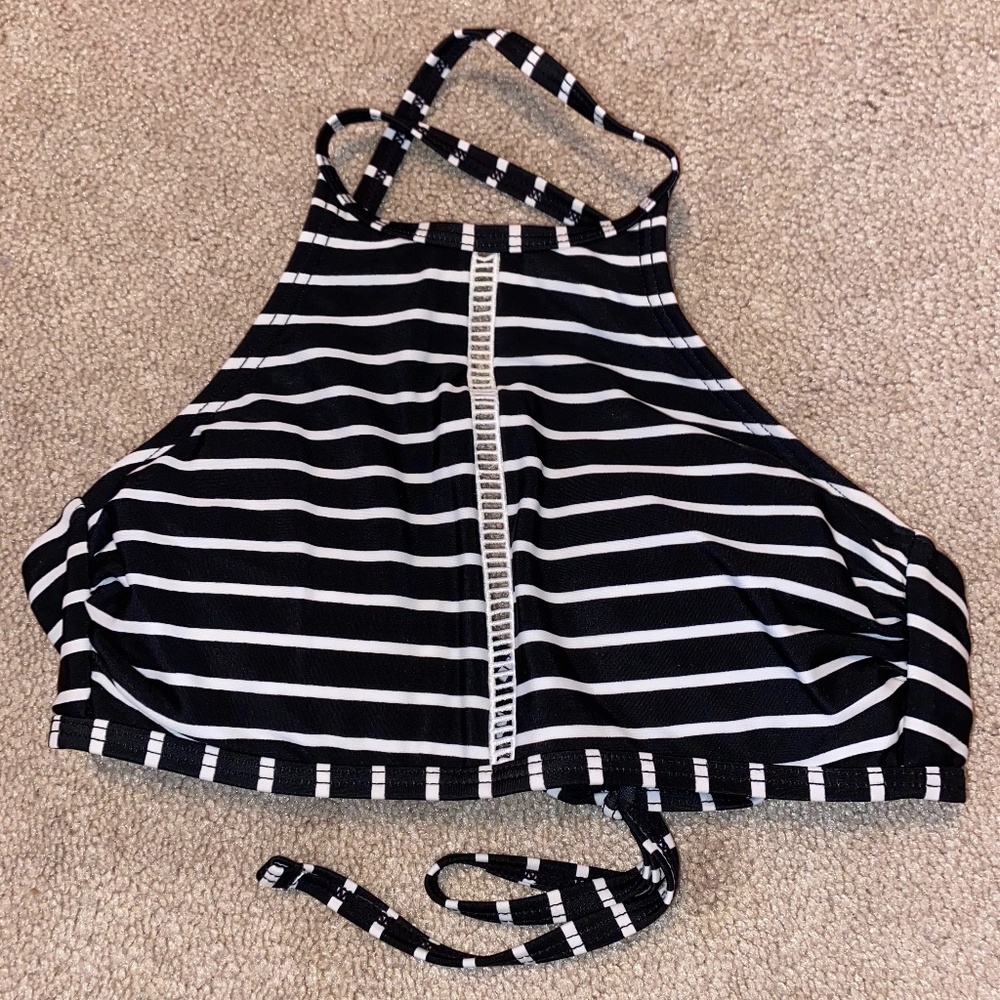 Blue and White stripped bikini top
